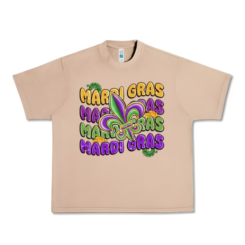 Mardi Gras With Fleur De Lis Urban Heavy Tee by MaliasSmallBusiness | Teevron