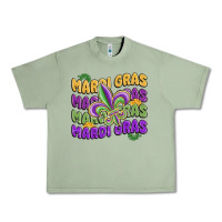 Oil Green mardi gras with fleur de lis Urban Heavy Tee - MaliasSmallBusiness