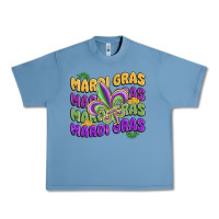Pebble Blue mardi gras with fleur de lis Urban Heavy Tee - MaliasSmallBusiness