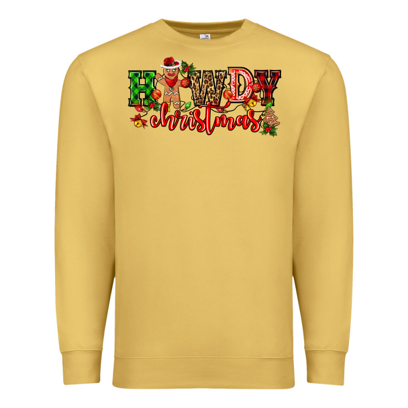 Howdy Christmas Gingerman Bread With Cowboy Premium Sweatshirt by CowGirlArtShop | Teevron