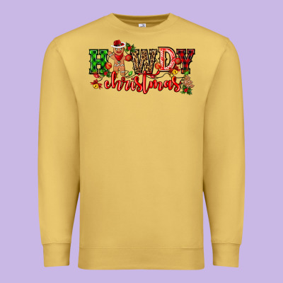 Howdy Christmas Gingerman Bread With Cowboy Premium Sweatshirt Designed By Cowgirlartshop