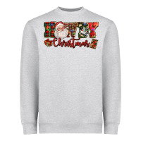 Heather Grey Howdy Christmas Santa Heavyweight Sweatshirt - NancyCooperArtShop
