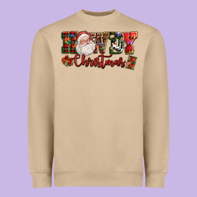 Howdy Christmas Santa Heavyweight Sweatshirt Designed By Nancycooperartshop