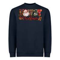 Navy Howdy Christmas Santa Heavyweight Sweatshirt - NancyCooperArtShop