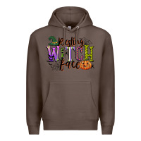 Coffee resting witch face Premium Hoodie - CowGirlArtShop
