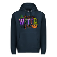 Navy resting witch face Premium Hoodie - CowGirlArtShop