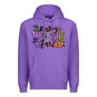 Purple resting witch face Premium Hoodie - CowGirlArtShop