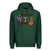 Sports Green resting witch face Premium Hoodie - CowGirlArtShop