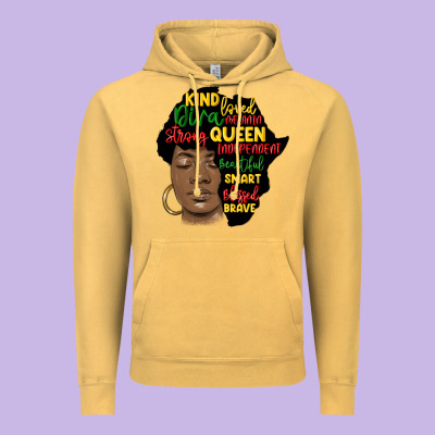 Black Woman Africa Silhouette Vintage Hoodie Designed By Maliassmallbusiness