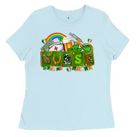 Baby Blue st patricks nurse Ladies Tee - AdoDesignShop