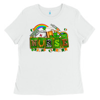 White st patricks nurse Ladies Tee - AdoDesignShop