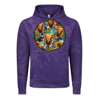 Cloud Purple Highland Cow Pattern Vintage Hoodie - Jasminsmagicworld
