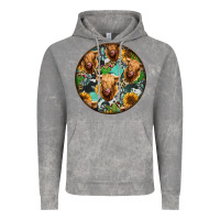Cloud Rock Highland Cow Pattern Vintage Hoodie - Jasminsmagicworld