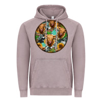 Vintage Zinc Highland Cow Pattern Vintage Hoodie - Jasminsmagicworld