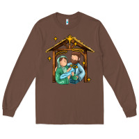 Chestnut jesus newborn oh holy night Long Sleeve Tee - MaliasSmallBusiness
