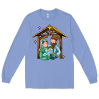 Colony Blue jesus newborn oh holy night Long Sleeve Tee - MaliasSmallBusiness