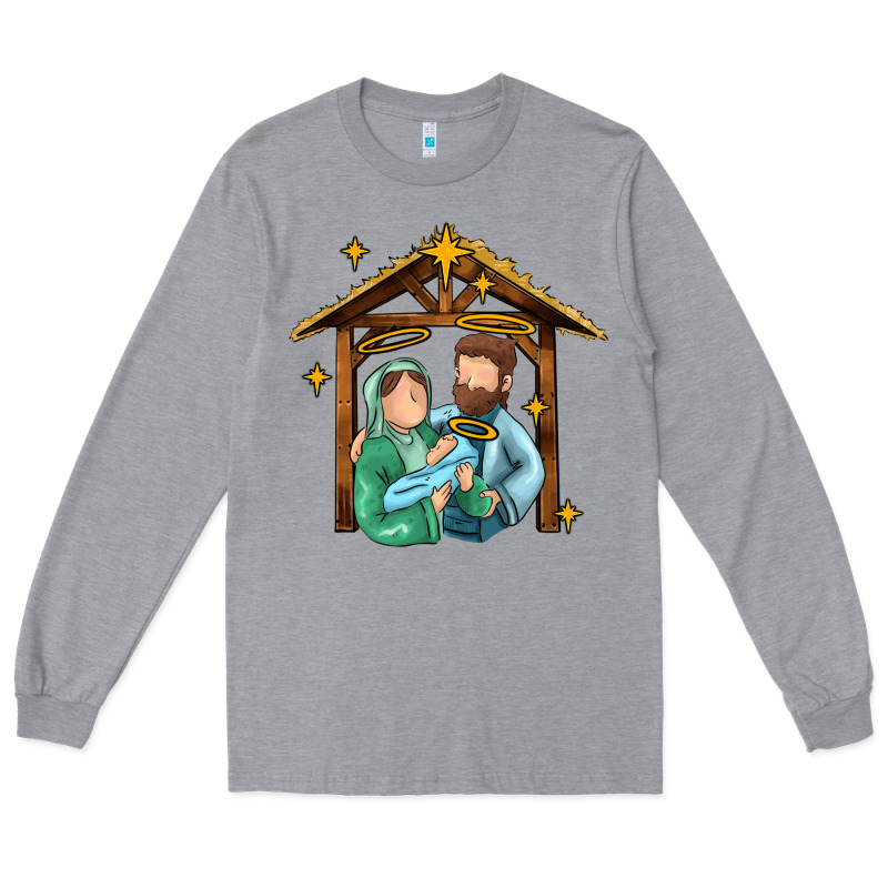 Jesus Newborn Oh Holy Night Long Sleeve Tee by MaliasSmallBusiness | Teevron
