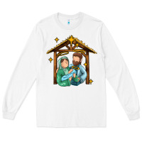 White jesus newborn oh holy night Long Sleeve Tee - MaliasSmallBusiness