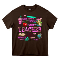 Chocolate Brown come on teacher lets go party Heavy Core Tee - AdoDesignShop