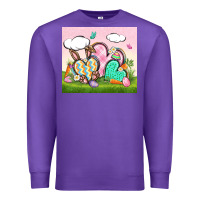 Purple easter Premium Sweatshirt - CowGirlArtShop