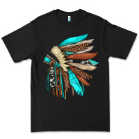 Black indian headdress Premium Tee - JahusDesignShop