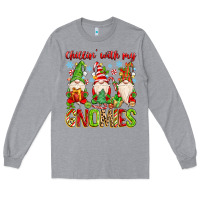 Heather Grey chillin with my gnomies Long Sleeve Tee - MaliasSmallBusiness