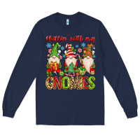 Navy chillin with my gnomies Long Sleeve Tee - MaliasSmallBusiness