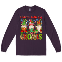 Plum chillin with my gnomies Long Sleeve Tee - MaliasSmallBusiness