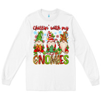 White chillin with my gnomies Long Sleeve Tee - MaliasSmallBusiness