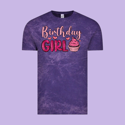 Birthday Girl Cupcake Vintage Tee Designed By Maliassmallbusiness