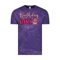 Cloud Purple birthday girl cupcake Vintage Tee - MaliasSmallBusiness