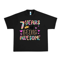 Black 7 years of being awesome Urban Heavy Tee - MaliasSmallBusiness