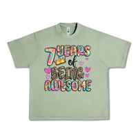 Oil Green 7 years of being awesome Urban Heavy Tee - MaliasSmallBusiness