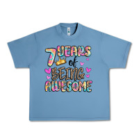 Pebble Blue 7 years of being awesome Urban Heavy Tee - MaliasSmallBusiness
