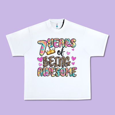 7 Years Of Being Awesome Urban Heavy Tee Designed By Maliassmallbusiness