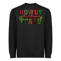 Black Howdy Christmas y'all Heavyweight Sweatshirt - NancyCooperArtShop