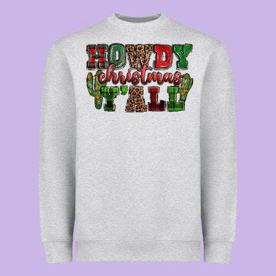 Howdy Christmas Y'all Heavyweight Sweatshirt Designed By Nancycooperartshop