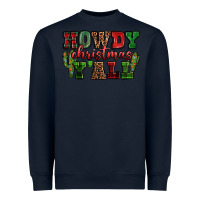 Navy Howdy Christmas y'all Heavyweight Sweatshirt - NancyCooperArtShop
