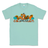 Seafoam hello fall pumpkin sunflower Classic Tee - JahusDesignShop