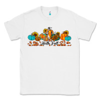 White hello fall pumpkin sunflower Classic Tee - JahusDesignShop