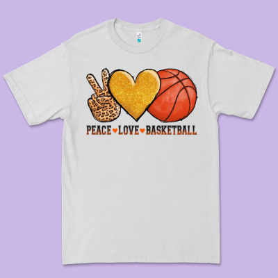 Peace Love Basketball Premium Tee Designed By Adodesignshop