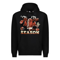 Black tis the season football halloween Premium Hoodie - CowGirlArtShop