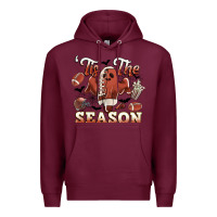 Burgundy tis the season football halloween Premium Hoodie - CowGirlArtShop