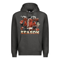 Charcoal Heather tis the season football halloween Premium Hoodie - CowGirlArtShop