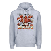 Heather Grey tis the season football halloween Premium Hoodie - CowGirlArtShop