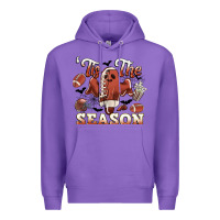 Purple tis the season football halloween Premium Hoodie - CowGirlArtShop