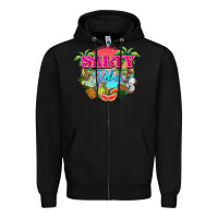 Black Salty vibes summer Zipper Hoodie - NancyCooperArtShop