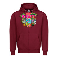 Burgundy Salty vibes summer Zipper Hoodie - NancyCooperArtShop