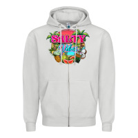 Dove Grey Salty vibes summer Zipper Hoodie - NancyCooperArtShop