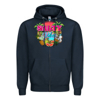 Navy Salty vibes summer Zipper Hoodie - NancyCooperArtShop